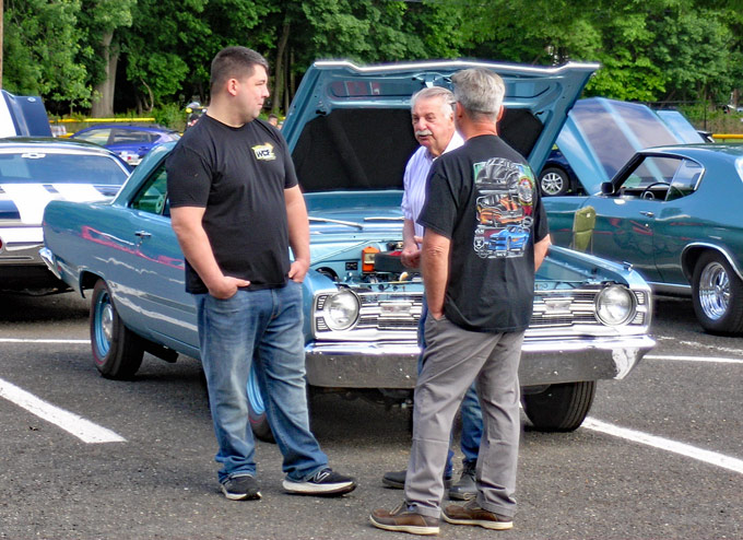 chatting at Cresskill car show